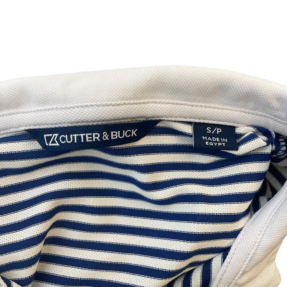 BYU Cutter & Buck Navy Striped Virtue Eco Pique Top Women’s 1/4 Zip Petite Small - Picture 8 of 10